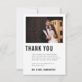 Vet Zwart Wit Moderne Minimalistische Fotobruiloft Bedankkaart (Achterkant)