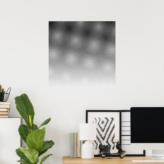 Vet zwart-wit moiré Patroonverloopkunst Poster (Thuiskantoor)