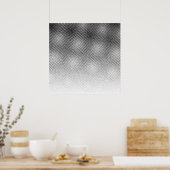 Vet zwart-wit moiré Patroonverloopkunst Poster (Keuken)
