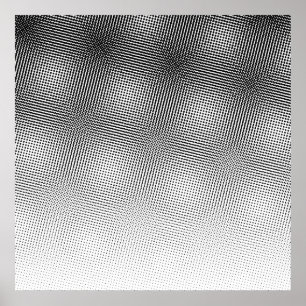 Vet zwart-wit moiré Patroonverloopkunst Poster