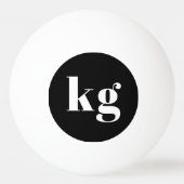 Vet Zwart Wit Monogram Ping Pong Ball (Voorkant)