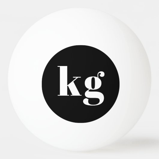 Vet Zwart Wit Monogram Ping Pong Ball (Achterkant)