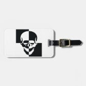 Vet Zwart-wit Optische Illusie Schedel Design Bagagelabel (Voorkant horizontaal)