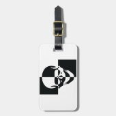 Vet Zwart-wit Optische Illusie Schedel Design Bagagelabel (Voorkant verticaal)