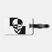 Vet Zwart-wit Optische Illusie Schedel Design Bagagelabel (Achterkant horizontaal)