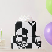 Vet Zwart-wit Optische Illusie Schedel Design Cadeaupapier