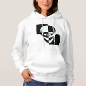 Vet Zwart-wit Optische Illusie Schedel Design Hoodie (Voorkant)