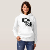 Vet Zwart-wit Optische Illusie Schedel Design Hoodie (Voorkant volledig)