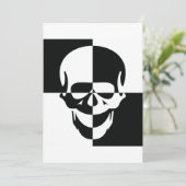 Vet Zwart-wit Optische Illusie Schedel Design Kaart (Staand voorkant)
