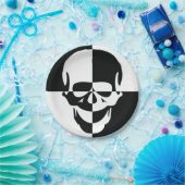 Vet Zwart-wit Optische Illusie Schedel Design Papieren Bordje (Feest)