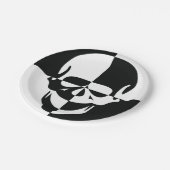 Vet Zwart-wit Optische Illusie Schedel Design Papieren Bordje (Gekanteld)
