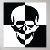 Vet Zwart-wit Optische Illusie Schedel Design Poster (Voorkant)