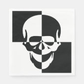 Vet Zwart-wit Optische Illusie Schedel Design Servet (Voorkant)