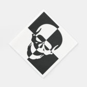 Vet Zwart-wit Optische Illusie Schedel Design Servet (Hoek)