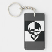 Vet Zwart-wit Optische Illusie Schedel Design Sleutelhanger (Voorkant)