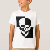 Vet Zwart-wit Optische Illusie Schedel Design T-shirt (Voorkant)