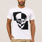 Vet Zwart-wit Optische Illusie Schedel Design T-shirt (Voorkant)