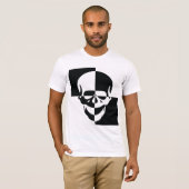 Vet Zwart-wit Optische Illusie Schedel Design T-shirt (Voorkant volledig)