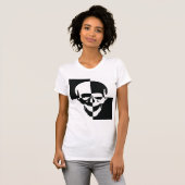 Vet Zwart-wit Optische Illusie Schedel Design T-shirt (Voorkant volledig)