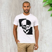 Vet Zwart-wit Optische Illusie Schedel Design T-shirt