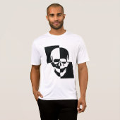 Vet Zwart-wit Optische Illusie Schedel Design T-shirt (Voorkant volledig)