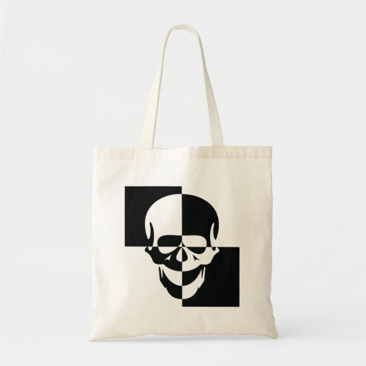 Vet Zwart-wit Optische Illusie Schedel Design Tote Bag (Voorkant)