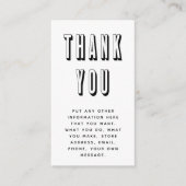 Vet zwart-wit plezier bedankt Enclosure Kaart (Voorkant)