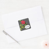 Vet Zwart-wit Polka Dots Camellia Prijs Label (Envelop)