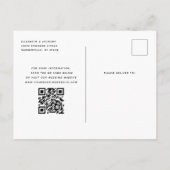 Vet Zwart-Wit QR Code Save the Date Aankondigingskaart (Achterkant)