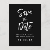 Vet Zwart-Wit QR Code Save the Date Aankondigingskaart (Voorkant)