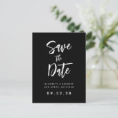 Vet Zwart-Wit QR Code Save the Date Aankondigingskaart (Staand voorkant)