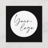 Vet Zwart-Wit QR Code Sociaal Vierkante Visitekaartje (Voorkant)