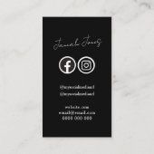 Vet Zwart-Wit QR Code Social Media Visitekaartje (Achterkant)