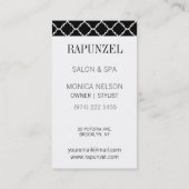 vet zwart-wit quatrefolie visitekaartje (Achterkant)