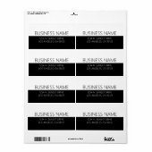 Vet zwart-wit retouradres etiket (Full Sheet)
