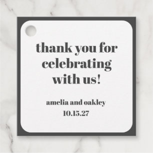 Vet Zwart Wit Retro Aangepaste Bruiloft Dank u Bedankjes Labels
