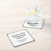 Vet Zwart Wit Retro Aangepaste Bruiloft Dank u Kartonnen Onderzetters (Insitu)