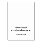 Vet Zwart Wit Retro Custom Wedding Place Card Kaart (Voorkant)