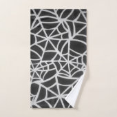 Vet Zwart & Wit Spider Web geometrisch patroon Bad Handdoek (Handdoek)