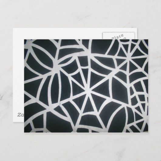 Vet Zwart & Wit Spider Web geometrisch patroon Briefkaart (Voorkant / Achterkant)