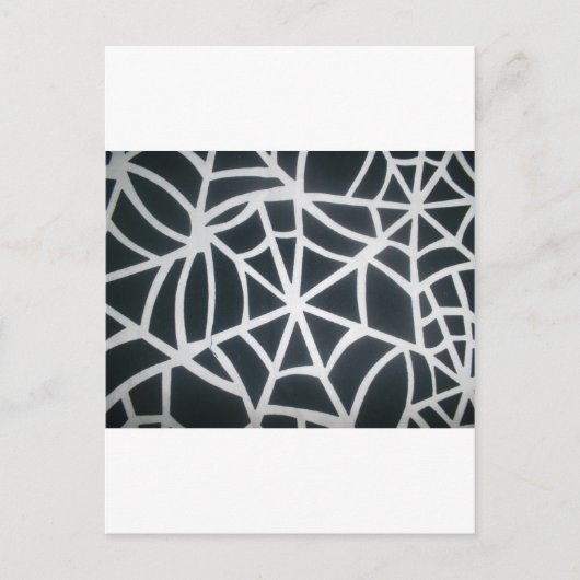 Vet Zwart & Wit Spider Web geometrisch patroon Briefkaart (Voorkant)