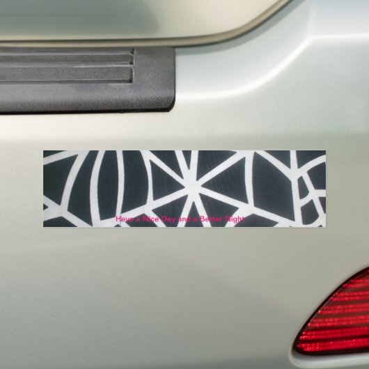 Vet Zwart & Wit Spider Web geometrisch patroon Bumpersticker (Op auto)