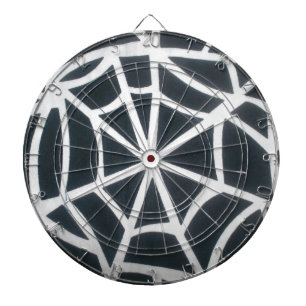 Vet Zwart & Wit Spider Web geometrisch patroon Dartbord