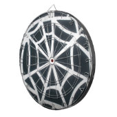 Vet Zwart & Wit Spider Web geometrisch patroon Dartbord (Voorkant Rechts)