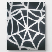 Vet Zwart & Wit Spider Web geometrisch patroon Fotoplaat (Voorkant)