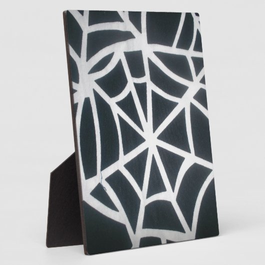 Vet Zwart & Wit Spider Web geometrisch patroon Fotoplaat (Zijkant)