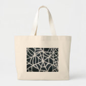 Vet Zwart & Wit Spider Web geometrisch patroon Grote Tote Bag (Voorkant)