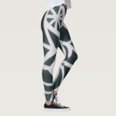 Vet zwart-wit Spider Web geometrisch patroon. Leggings (Rechts)