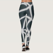 Vet zwart-wit Spider Web geometrisch patroon. Leggings (Achterkant)