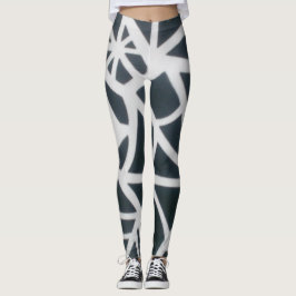 Vet zwart-wit Spider Web geometrisch patroon. Leggings